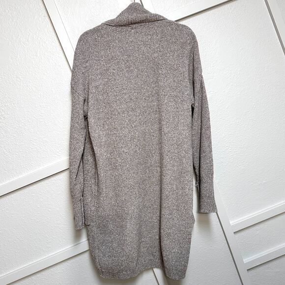 NATORI Aura Plush Open Patch Pockets Cozy Lounge Cardigan Heather Truffle Sz: M - Picture 3 of 8